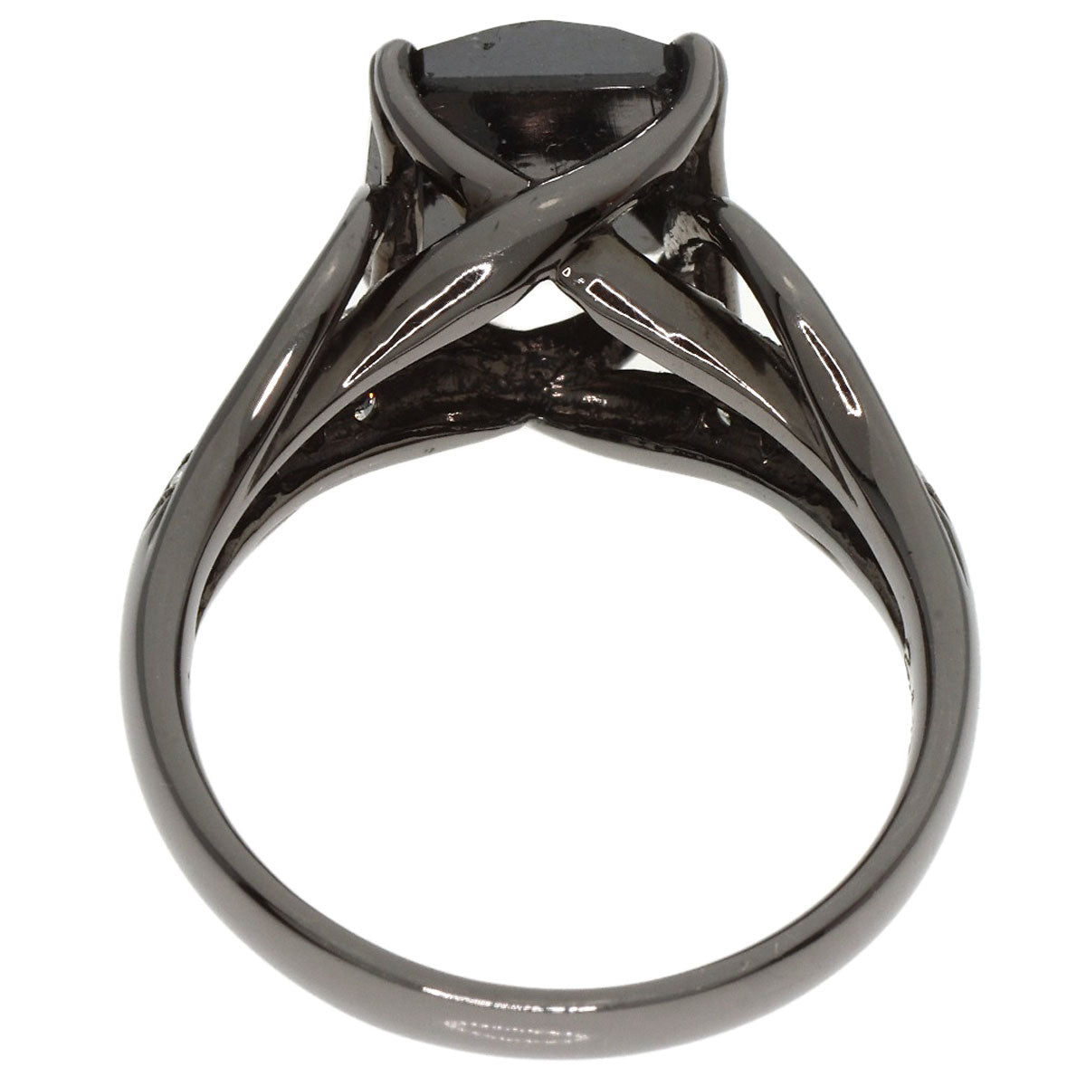 2.443ct Black　Diamond Diamond Ring K18 White Gold  5.7g　Ladies