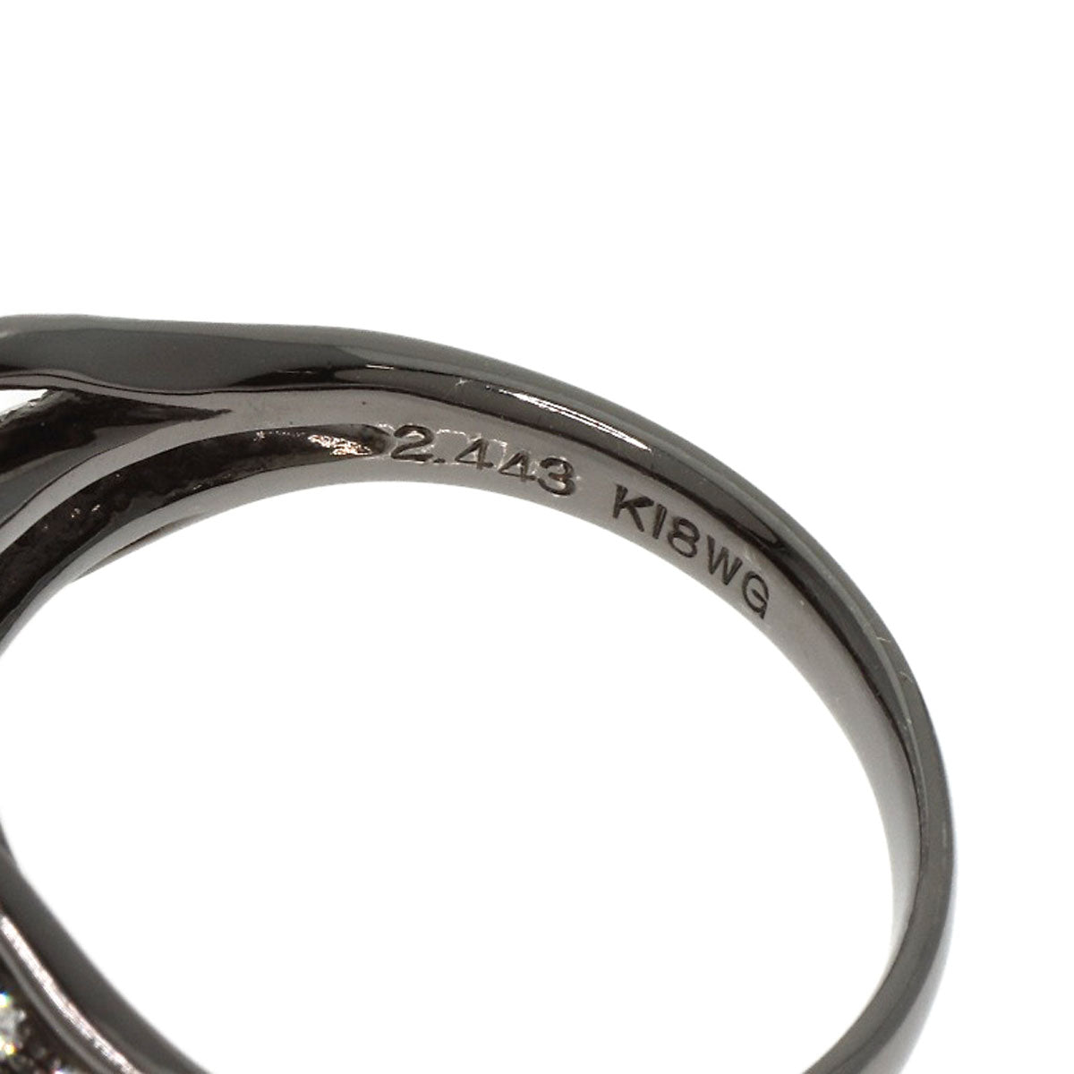 2.443ct Black　Diamond Diamond Ring K18 White Gold  5.7g　Ladies