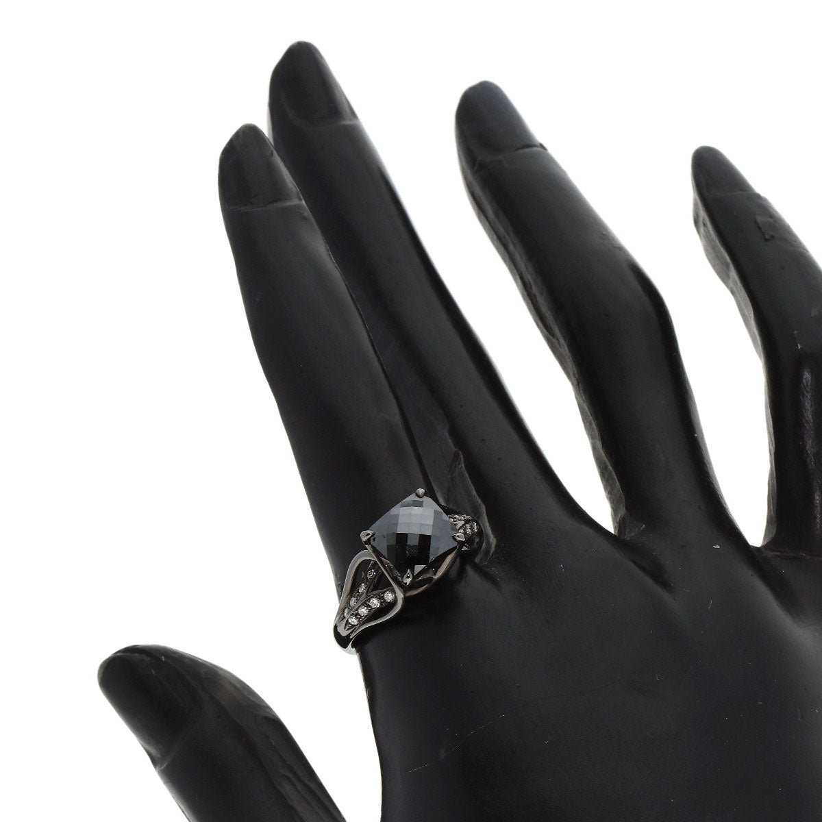 2.443ct Black　Diamond Diamond Ring K18 White Gold  5.7g　Ladies