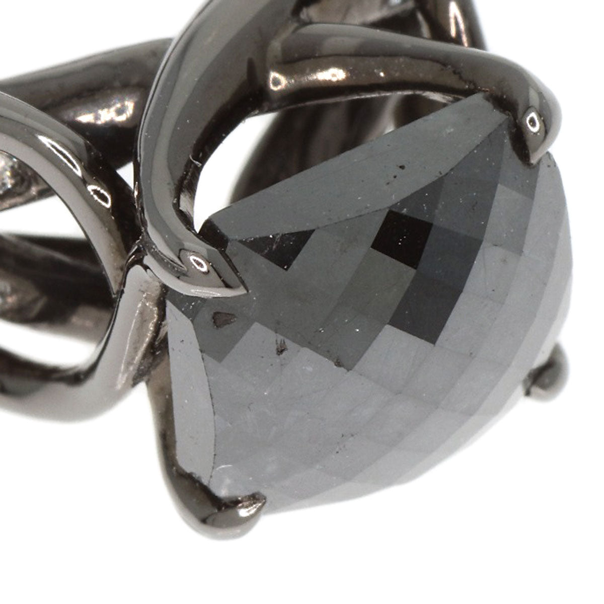 2.443ct Black　Diamond Diamond Ring K18 White Gold  5.7g　Ladies