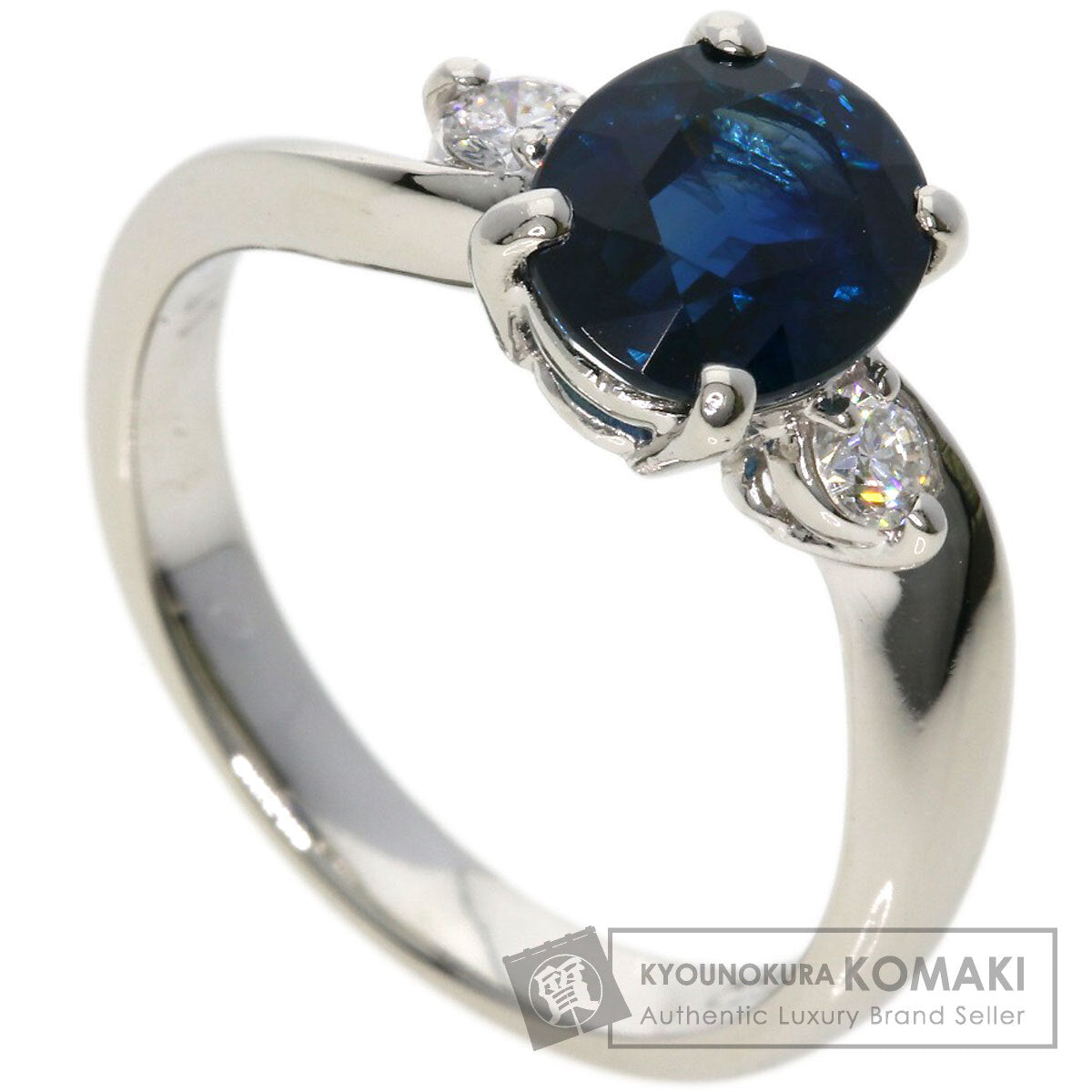 2.05ct Blue sapphire diamond Ring Platinum PT900  5.5g　Ladies