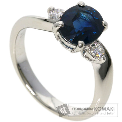 2.05ct Blue sapphire diamond Ring Platinum PT900  5.5g　Ladies