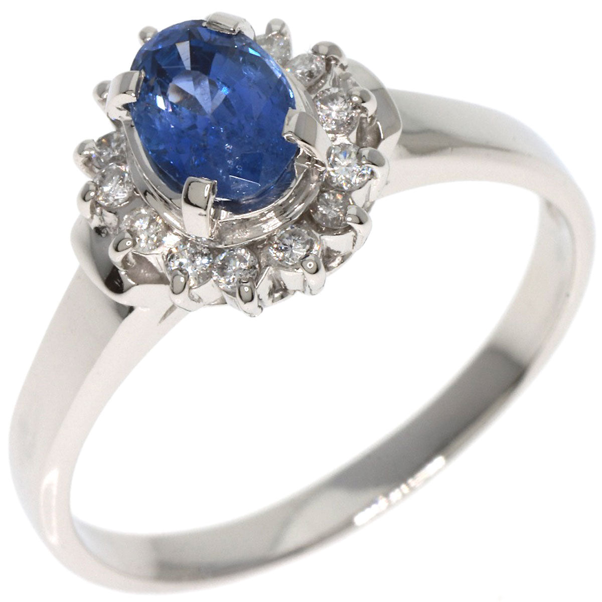 1ct Sapphire Diamond Ring Platinum PT900  5.8g　Ladies