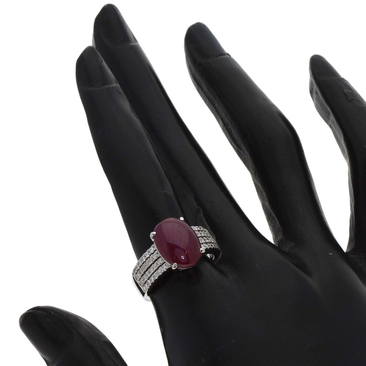 4.647ct Star Ruby Diamond Ring Platinum PT900  11.1g　Ladies