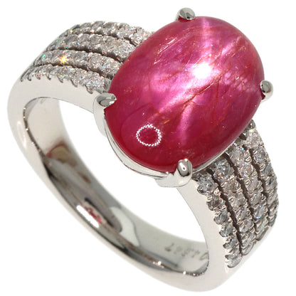 4.647ct Star Ruby Diamond Ring Platinum PT900  11.1g　Ladies