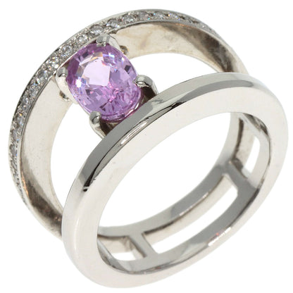1.54ct Pink Sapphire Diamond Ring Platinum PT900  12.3g　Ladies