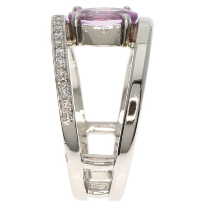 1.54ct Pink Sapphire Diamond Ring Platinum PT900  12.3g　Ladies