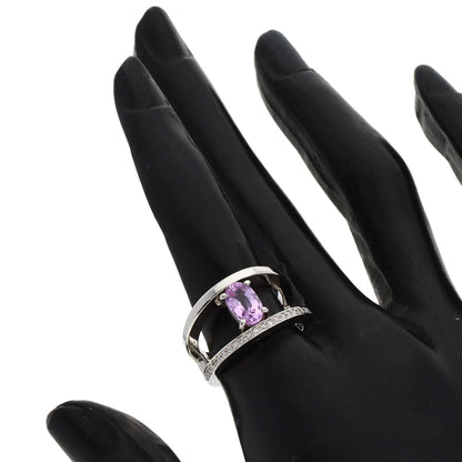 1.54ct Pink Sapphire Diamond Ring Platinum PT900  12.3g　Ladies
