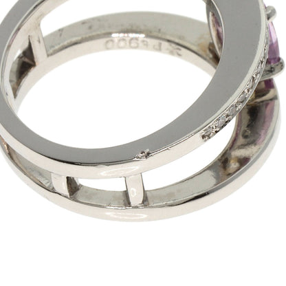 1.54ct Pink Sapphire Diamond Ring Platinum PT900  12.3g　Ladies