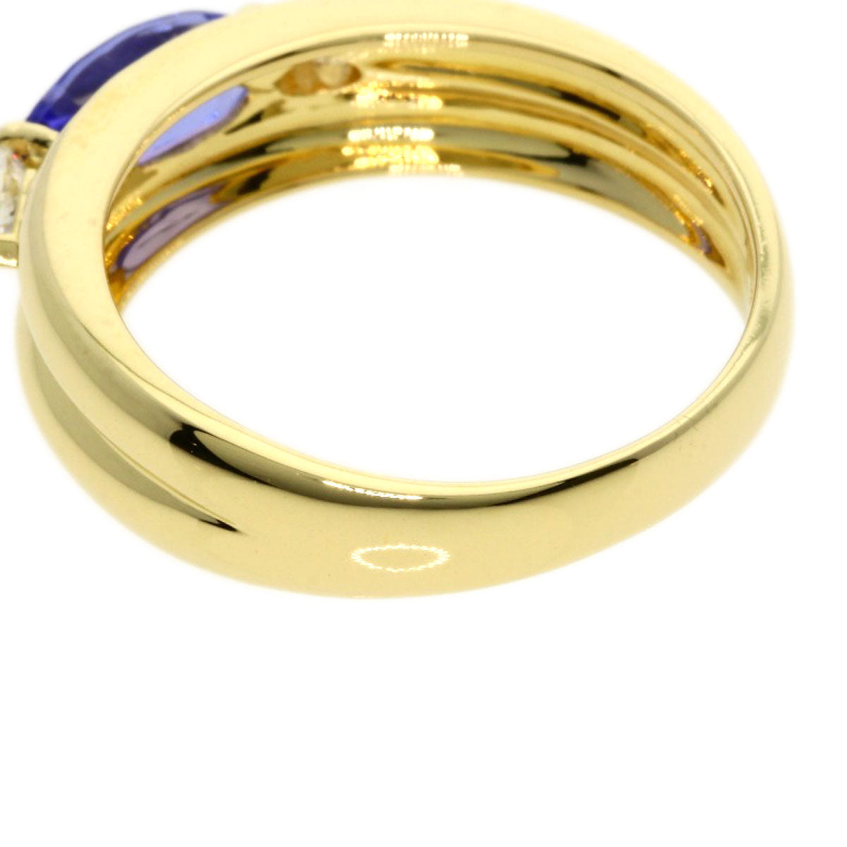 0.69ct Tanzanite Diamond Ring K18 Yellow Gold  4.6g　Ladies