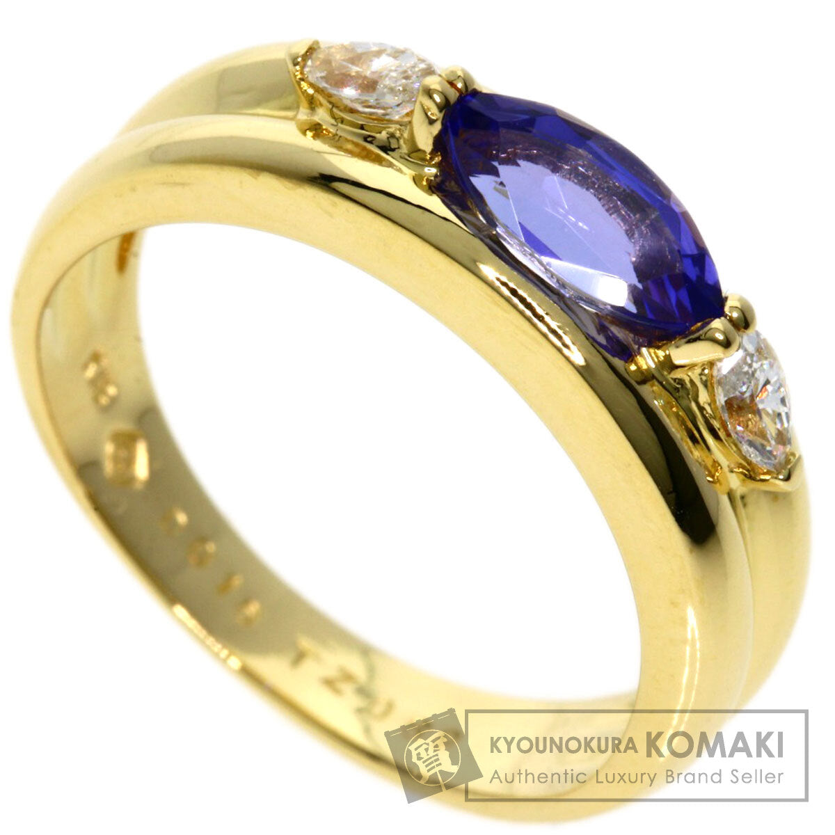 0.69ct Tanzanite Diamond Ring K18 Yellow Gold  4.6g　Ladies