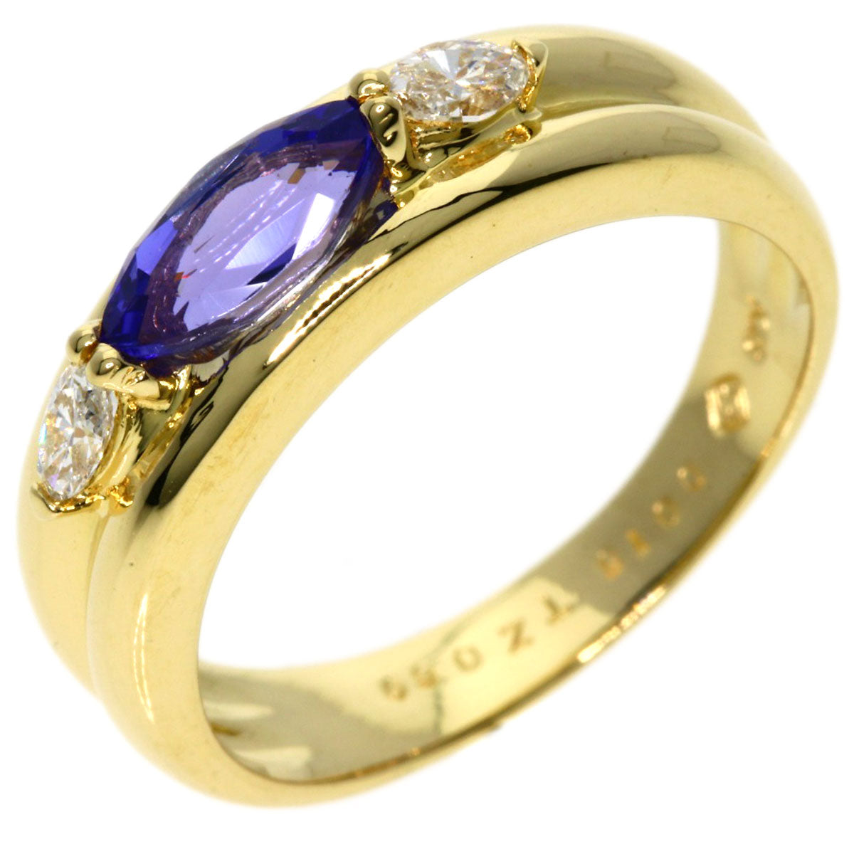 0.69ct Tanzanite Diamond Ring K18 Yellow Gold  4.6g　Ladies