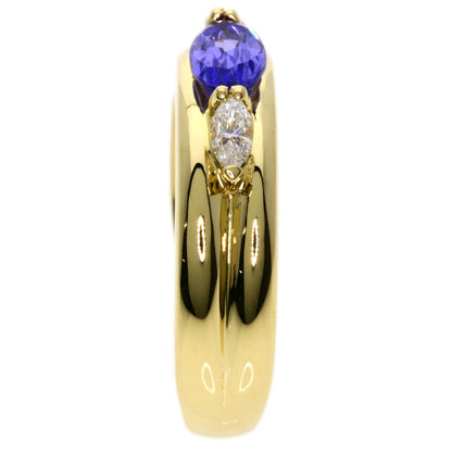 0.69ct Tanzanite Diamond Ring K18 Yellow Gold  4.6g　Ladies