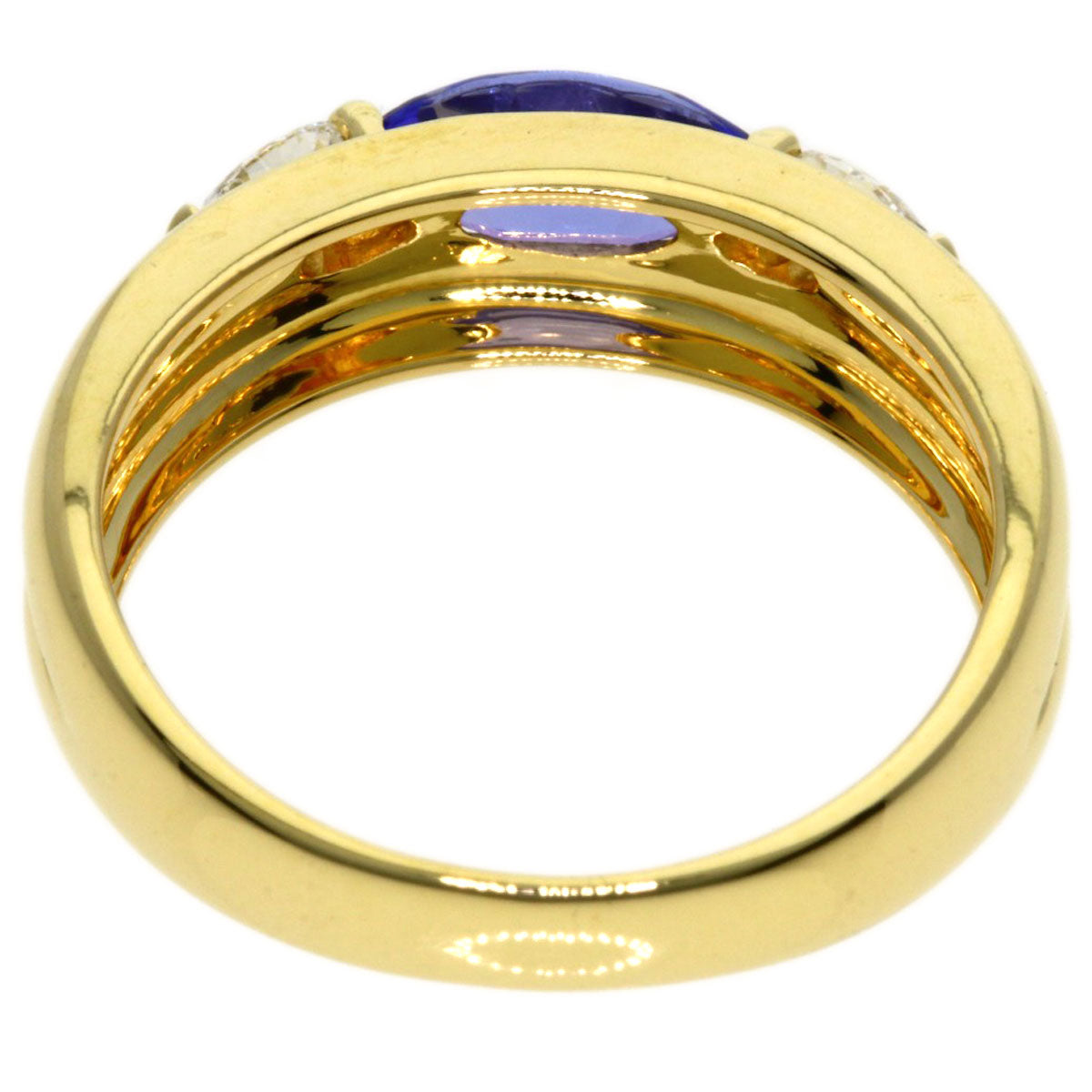 0.69ct Tanzanite Diamond Ring K18 Yellow Gold  4.6g　Ladies