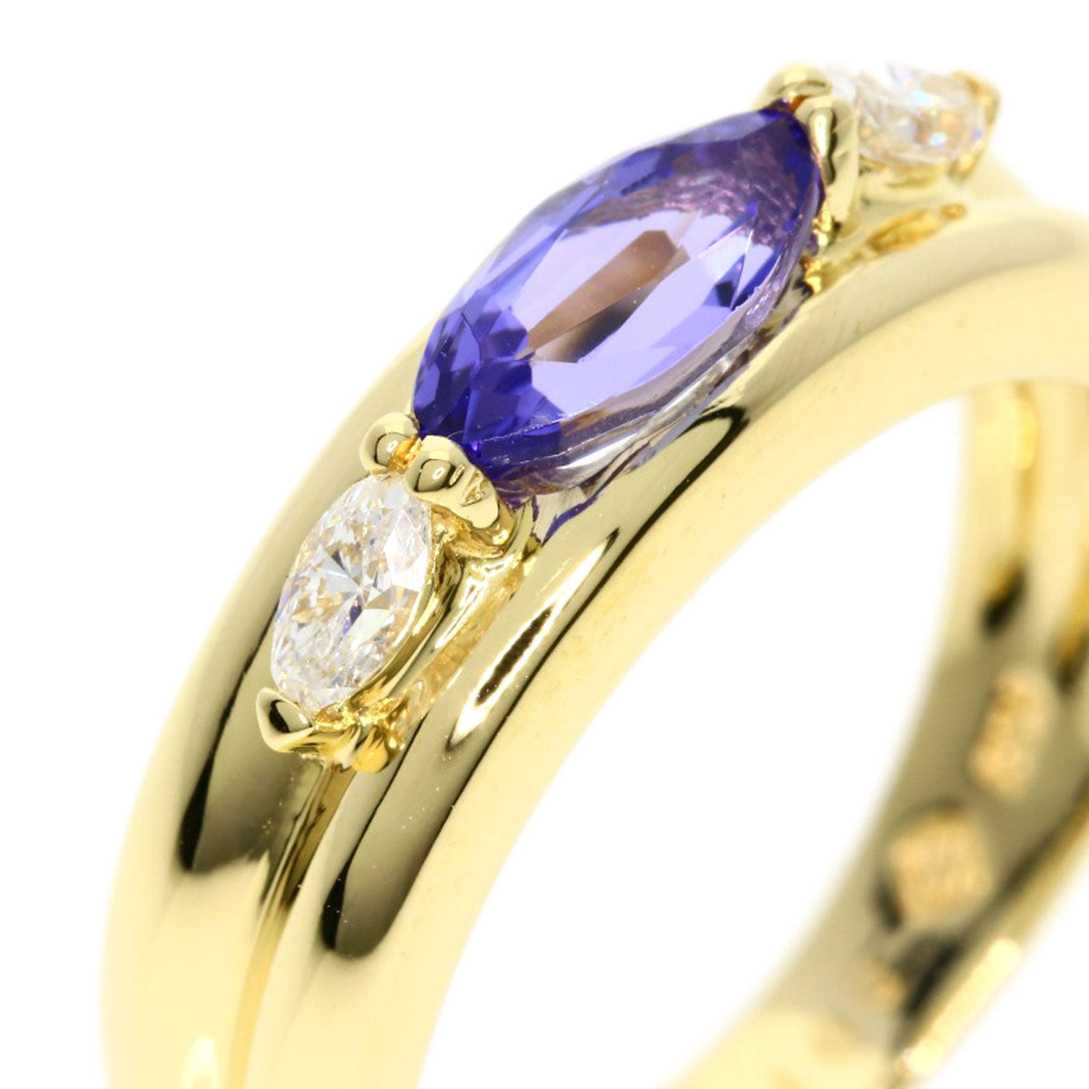 0.69ct Tanzanite Diamond Ring K18 Yellow Gold  4.6g　Ladies