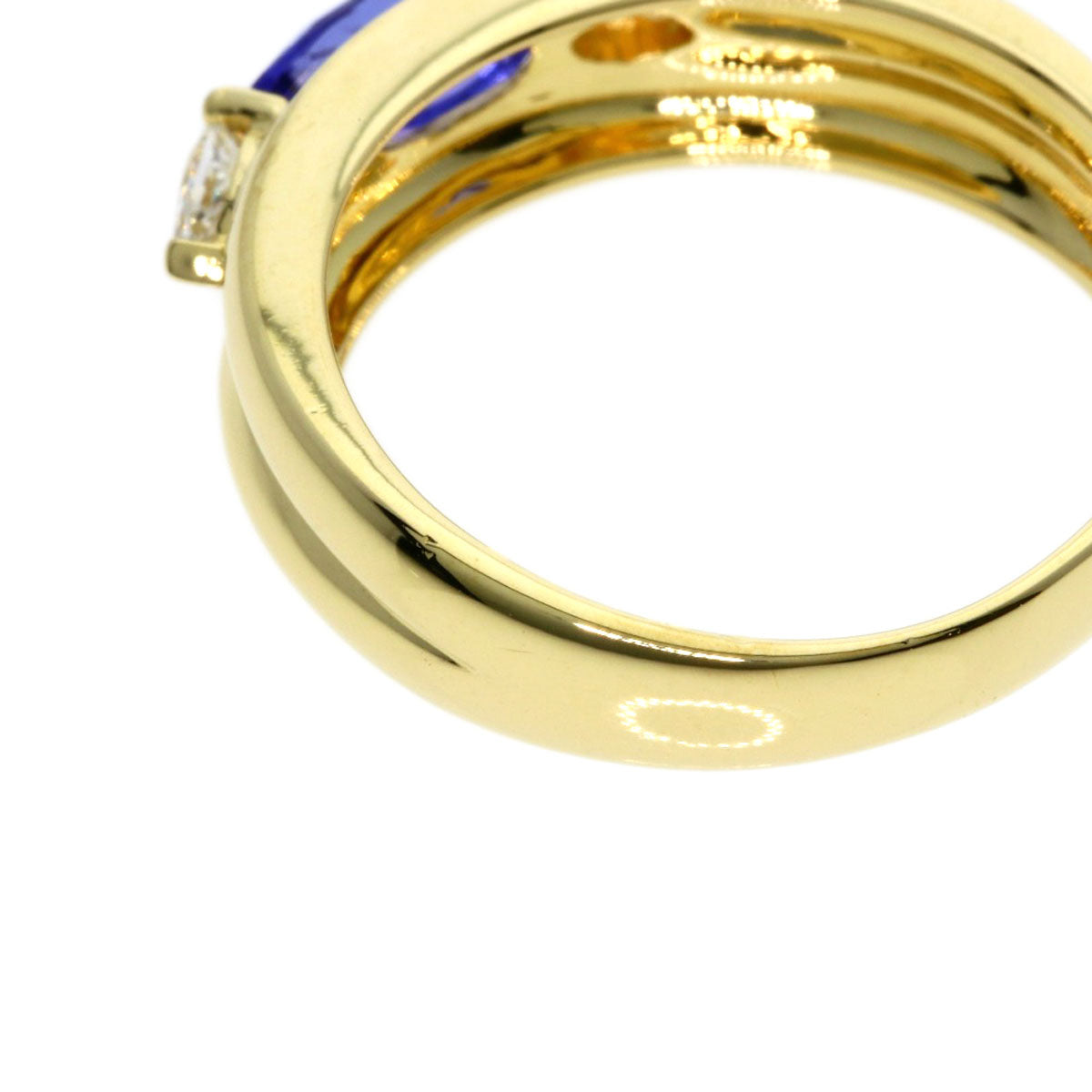 0.69ct Tanzanite Diamond Ring K18 Yellow Gold  4.6g　Ladies