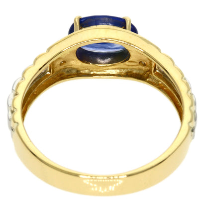 1.12ct Sapphire Diamond Ring K18 Yellow Gold PT900 3.88g　Ladies