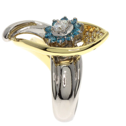 0.2ct Diamond Ring Platinum PT900 18K Yellow Gold 13.4g　Ladies