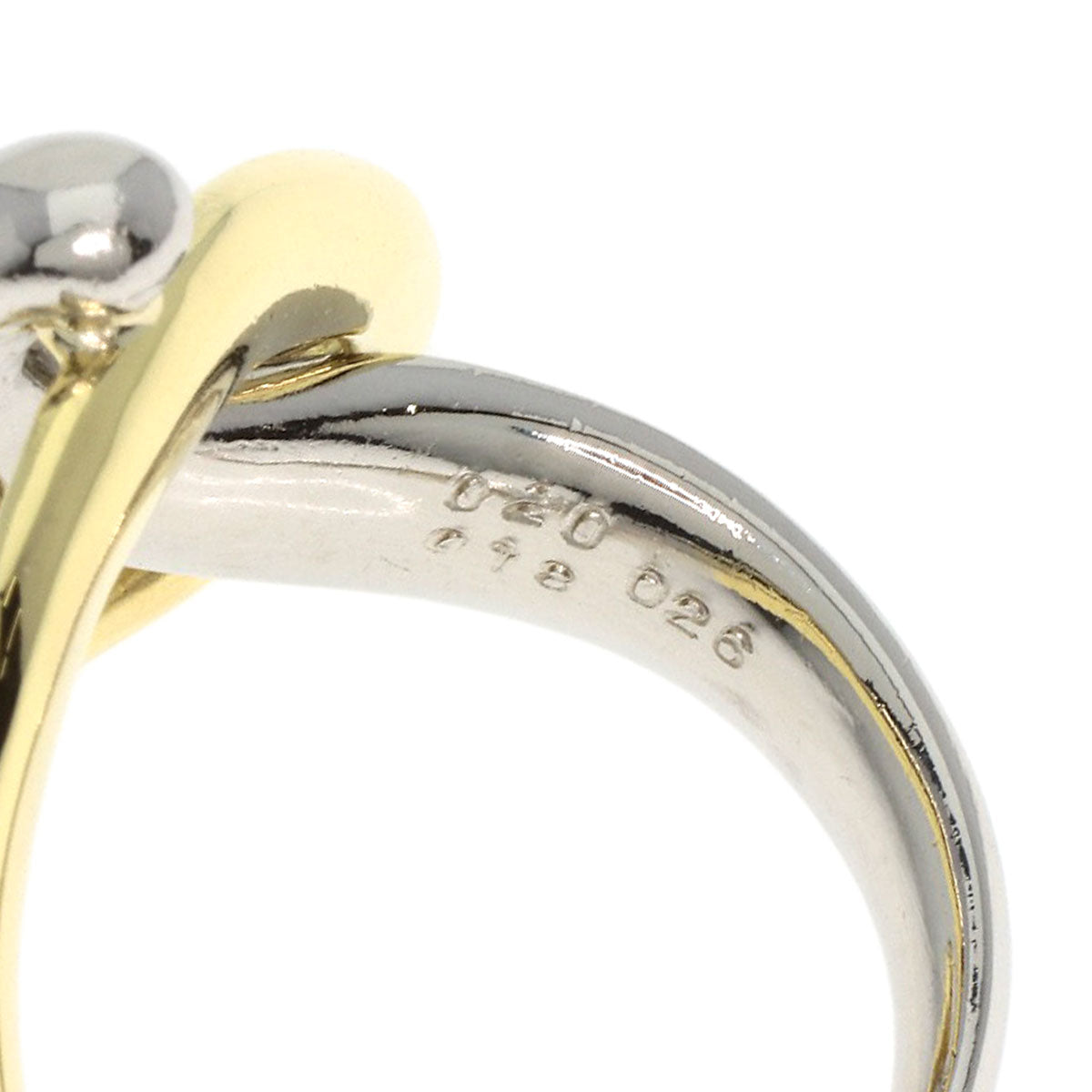 0.2ct Diamond Ring Platinum PT900 18K Yellow Gold 13.4g　Ladies