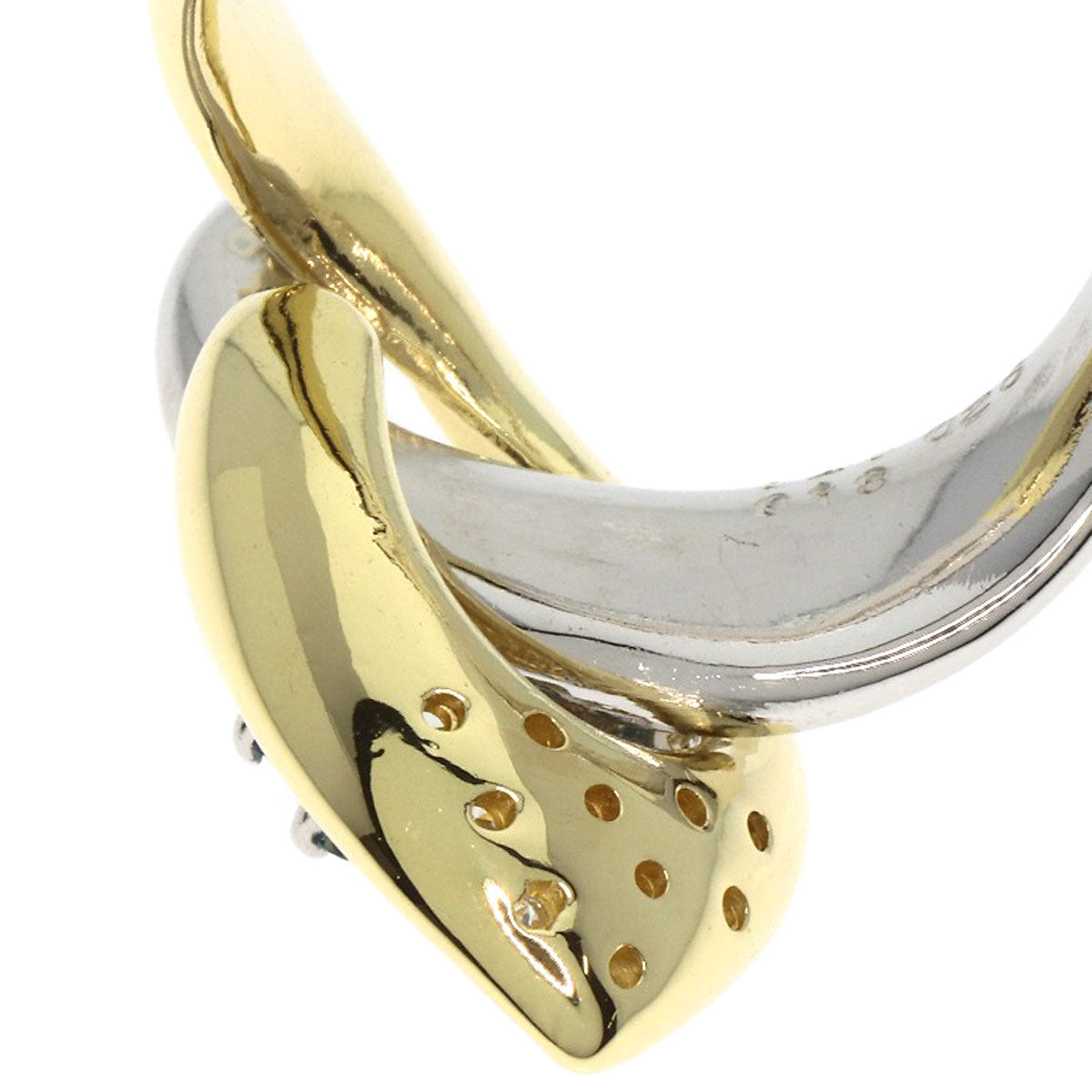 0.2ct Diamond Ring Platinum PT900 18K Yellow Gold 13.4g　Ladies