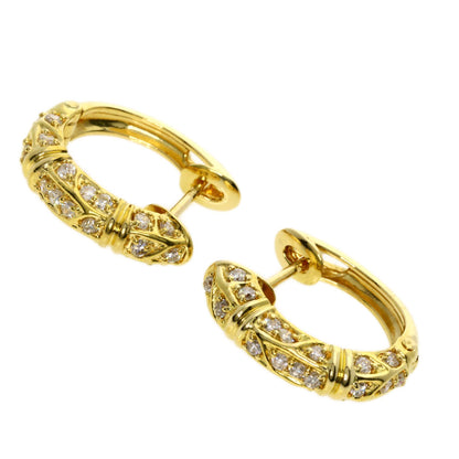 0.36ct Diamond Hoops earring K18 Yellow Gold  6.75g　Ladies
