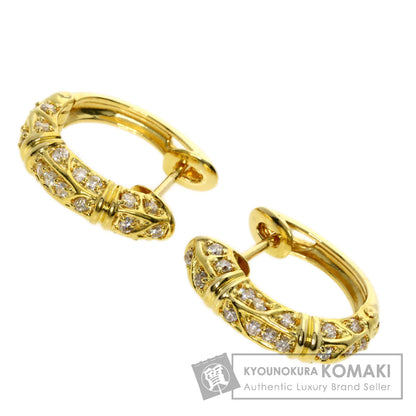 0.36ct Diamond Hoops earring K18 Yellow Gold  6.75g　Ladies