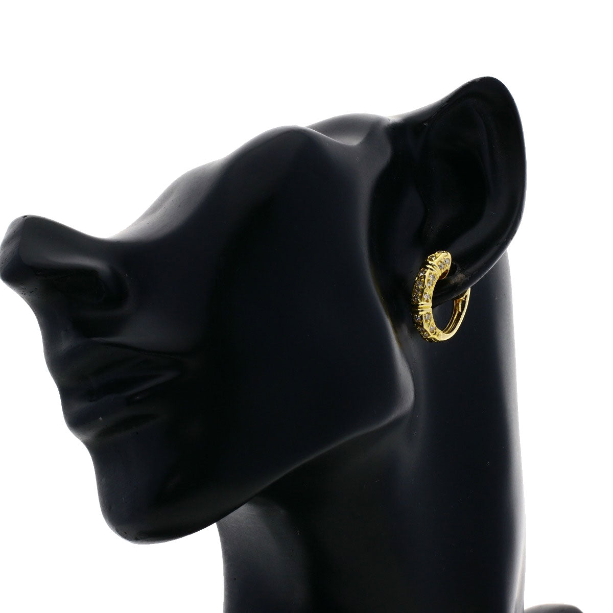 0.36ct Diamond Hoops earring K18 Yellow Gold  6.75g　Ladies