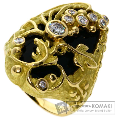 MATSUZAKI   Ring Onyx Diamond K18 Yellow Gold Ladies