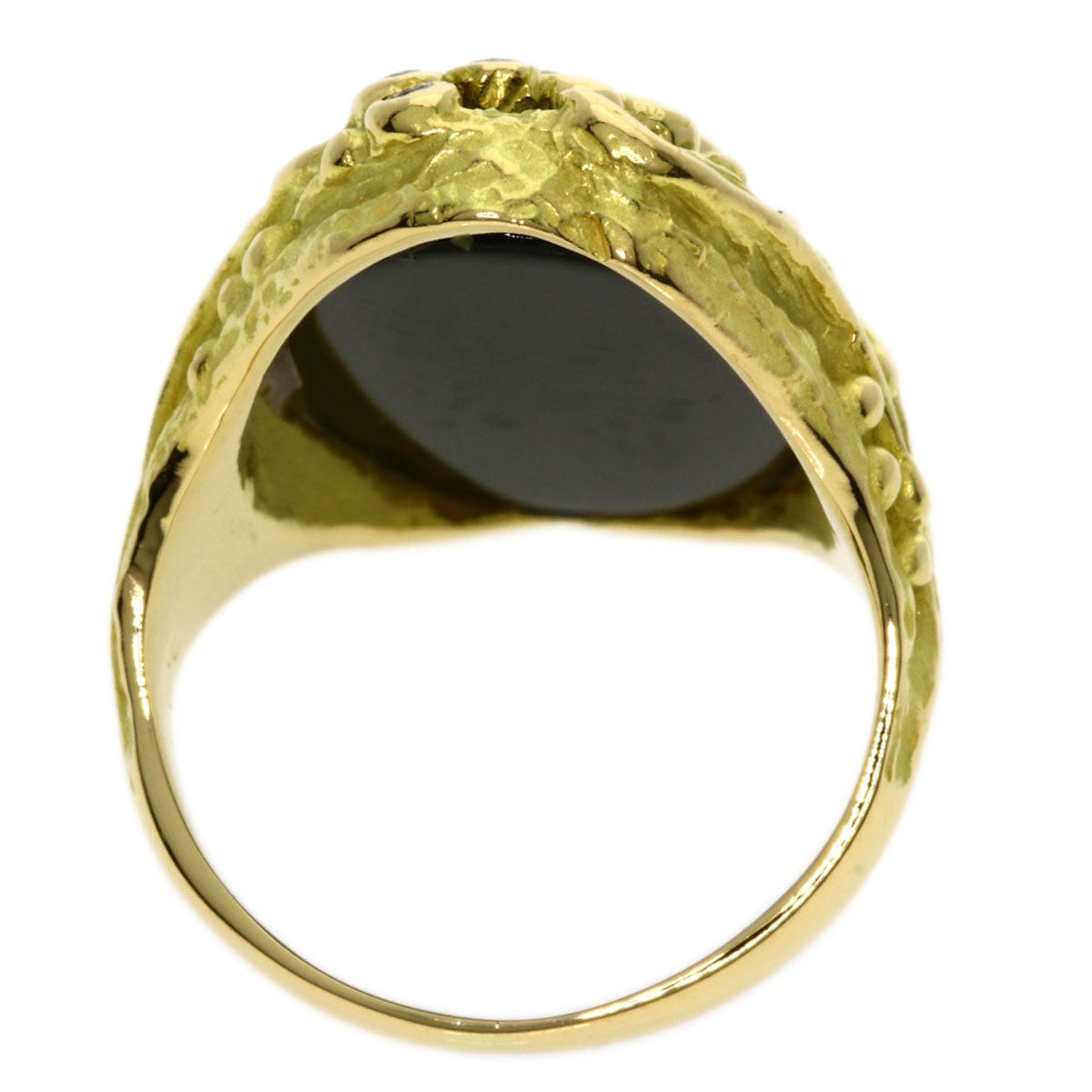 MATSUZAKI   Ring Onyx Diamond K18 Yellow Gold Ladies
