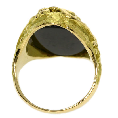 MATSUZAKI   Ring Onyx Diamond K18 Yellow Gold Ladies