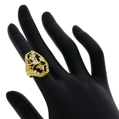 MATSUZAKI   Ring Onyx Diamond K18 Yellow Gold Ladies