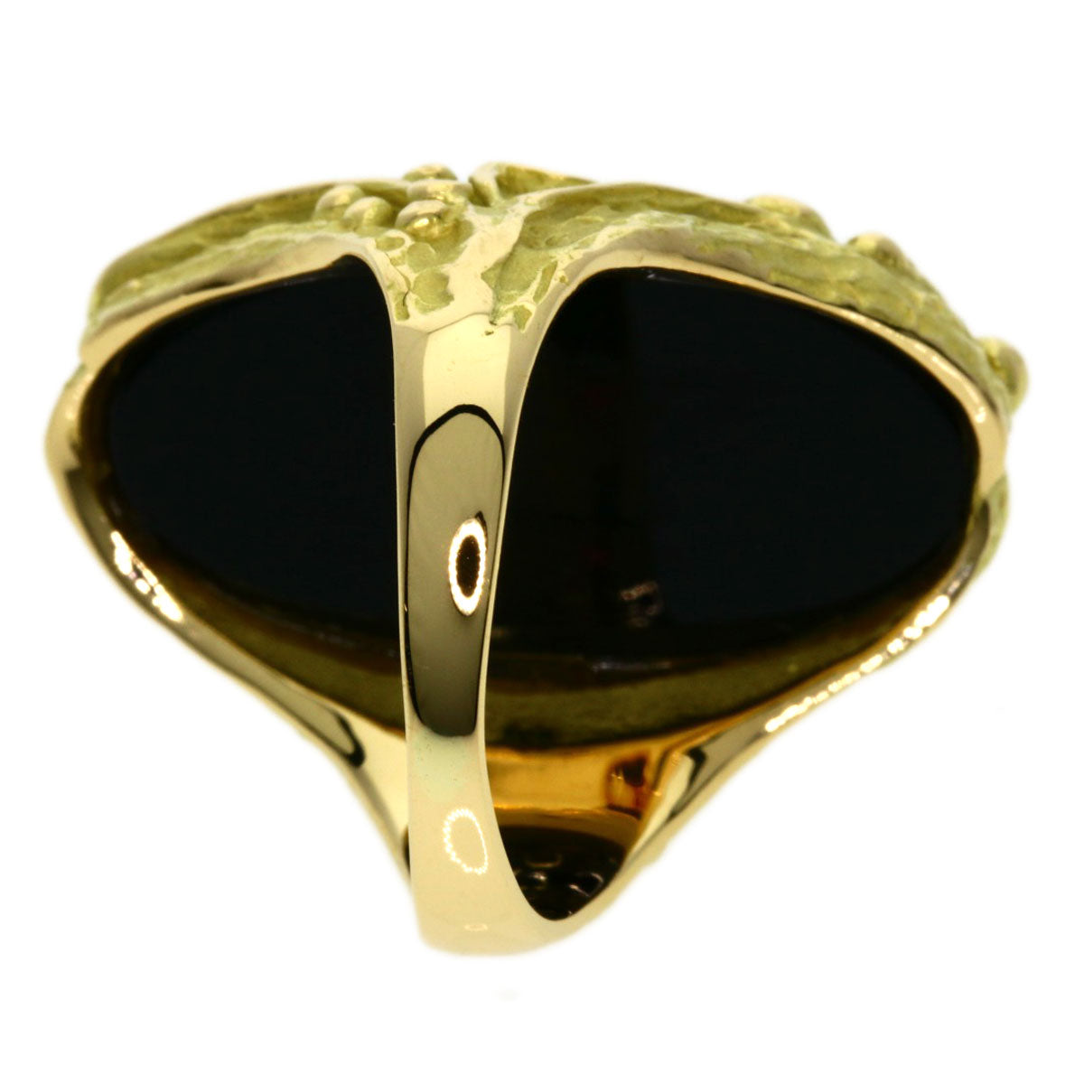 MATSUZAKI   Ring Onyx Diamond K18 Yellow Gold Ladies