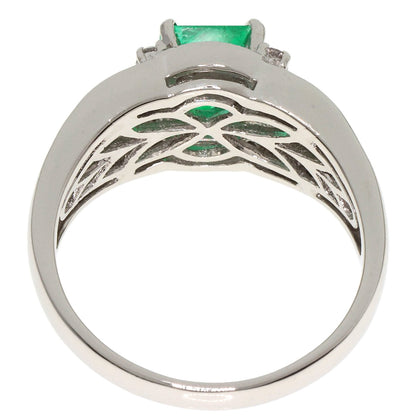 1.15ct Emerald Diamond Ring Platinum PT900  8.1g　Ladies