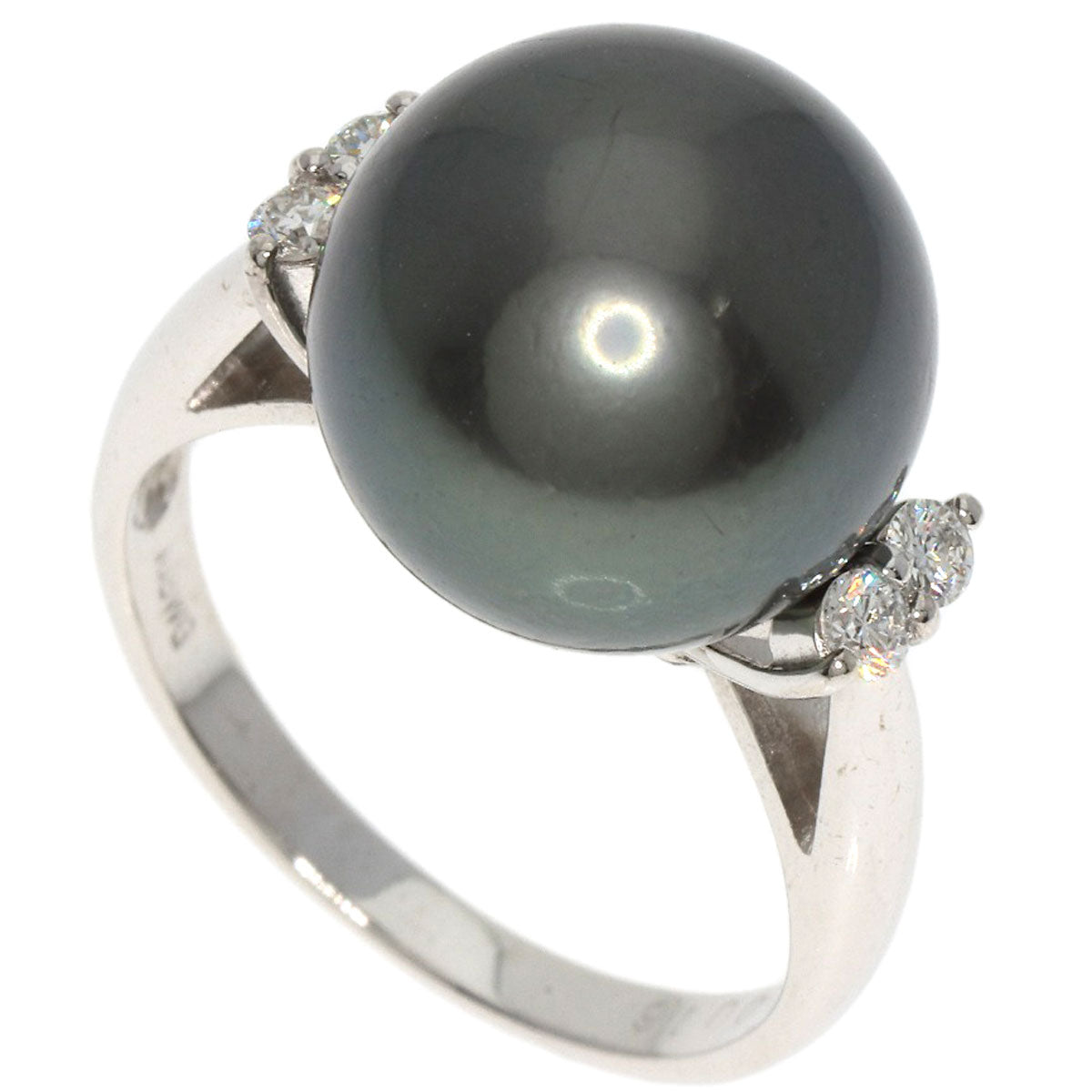 Pearl Pearl Diamond Ring K18 White Gold  5.7g　Ladies