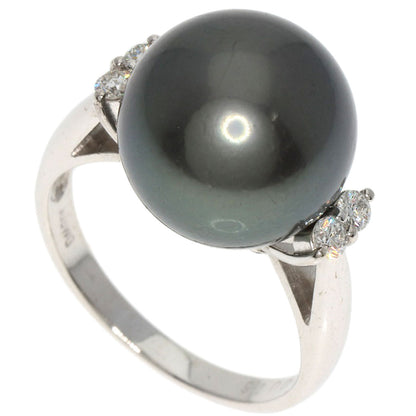 Pearl Pearl Diamond Ring K18 White Gold  5.7g　Ladies
