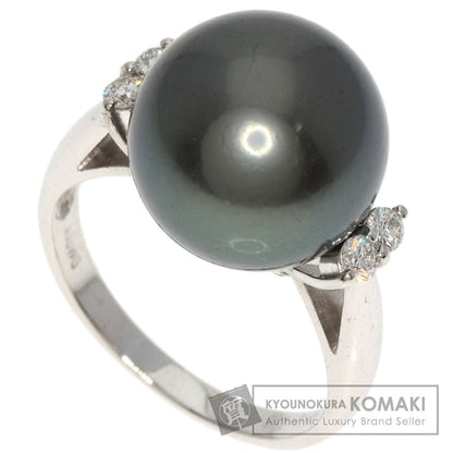 Pearl Pearl Diamond Ring K18 White Gold  5.7g　Ladies
