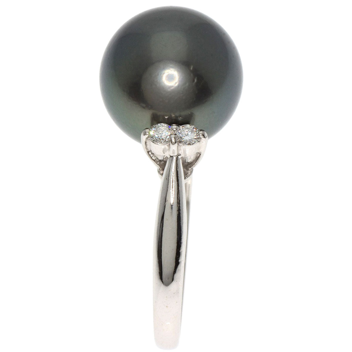 Pearl Pearl Diamond Ring K18 White Gold  5.7g　Ladies