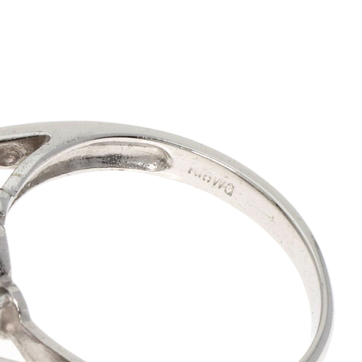 Pearl Pearl Diamond Ring K18 White Gold  5.7g　Ladies