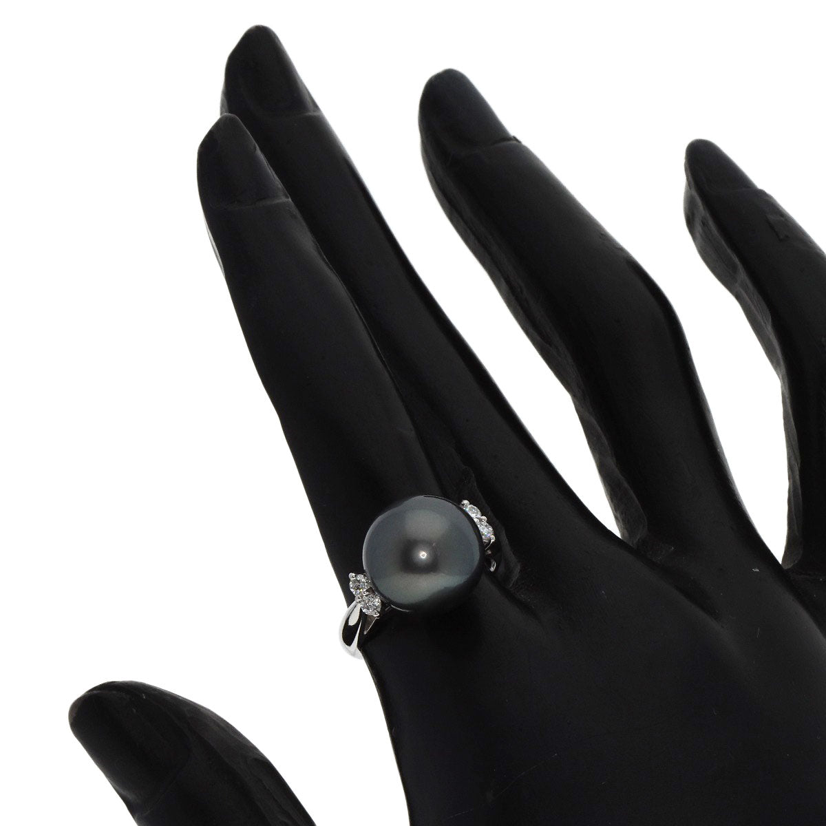 Pearl Pearl Diamond Ring K18 White Gold  5.7g　Ladies
