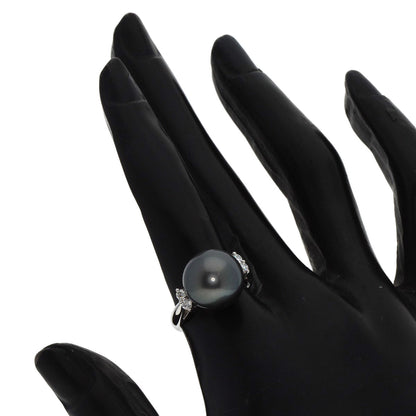 Pearl Pearl Diamond Ring K18 White Gold  5.7g　Ladies