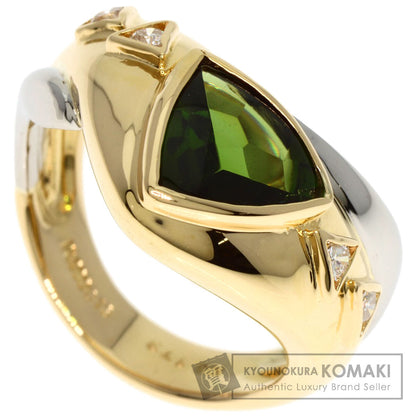 1.73ct Tourmaline Diamond Ring K18 Yellow Gold PT900 9.6g　Ladies