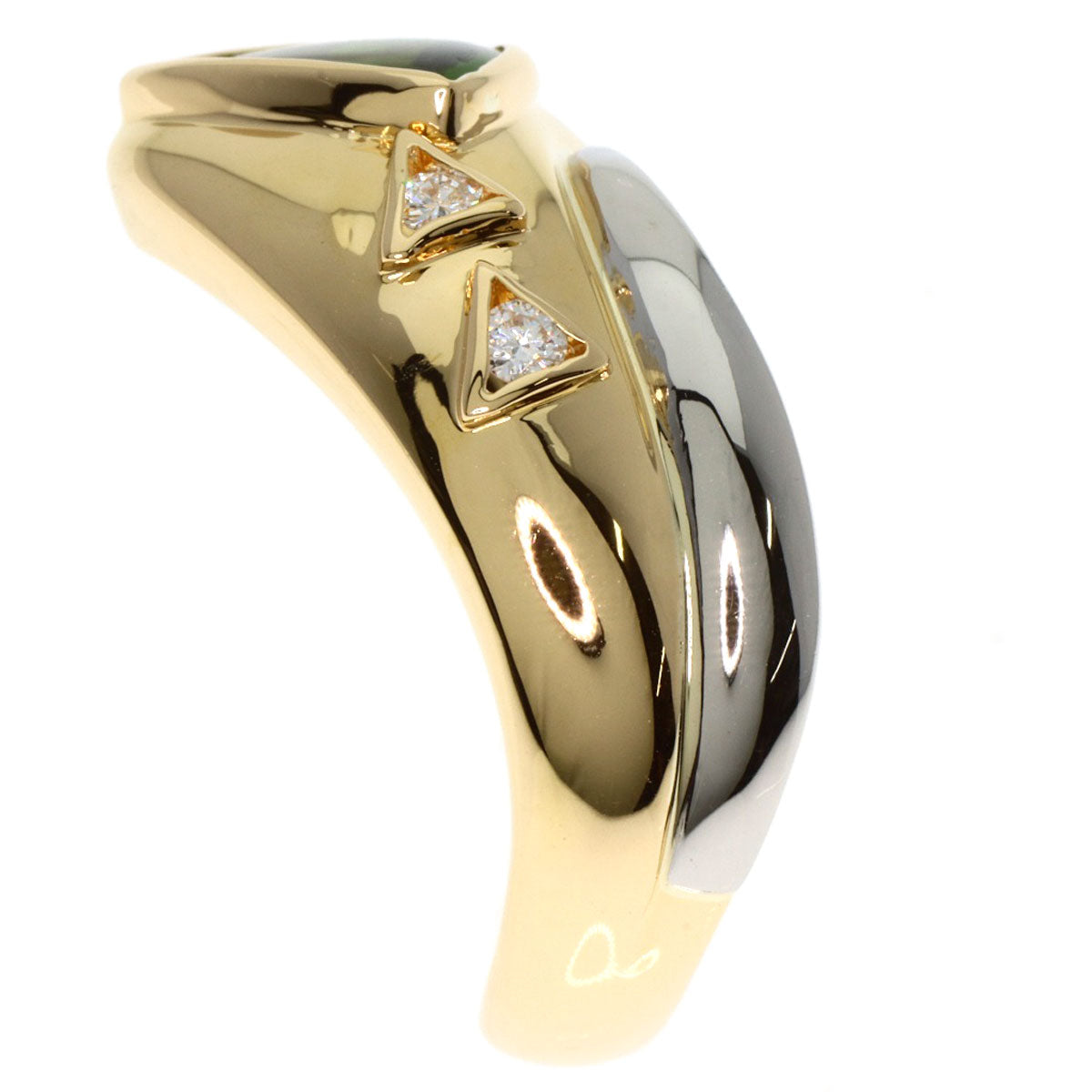 1.73ct Tourmaline Diamond Ring K18 Yellow Gold PT900 9.6g　Ladies