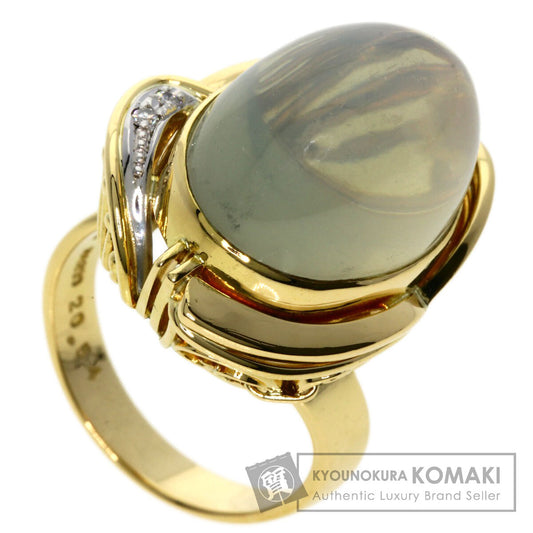20.54ct Moonstone Diamond Ring K18 Yellow Gold PT900 12.4g　Ladies