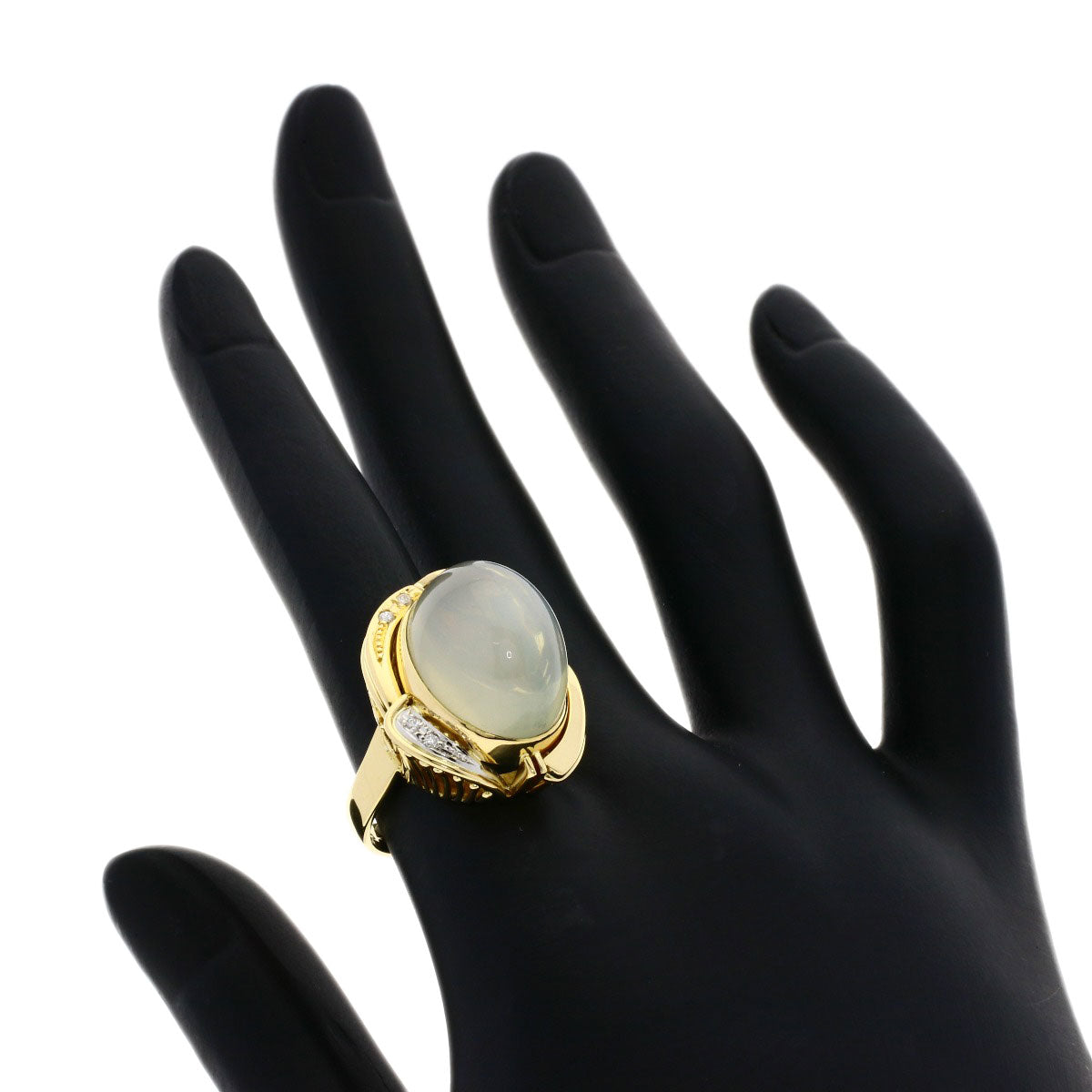 20.54ct Moonstone Diamond Ring K18 Yellow Gold PT900 12.4g　Ladies