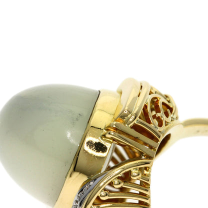 20.54ct Moonstone Diamond Ring K18 Yellow Gold PT900 12.4g　Ladies