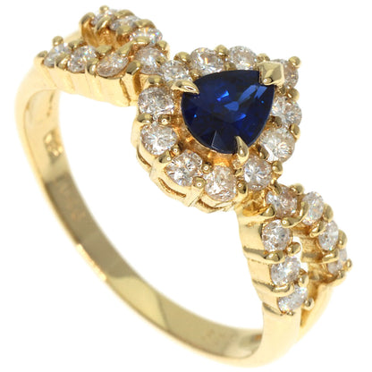 0.39ct Sapphire Diamond Ring K18 Yellow Gold  3g　Ladies