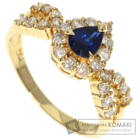 0.39ct Sapphire Diamond Ring K18 Yellow Gold  3g　Ladies