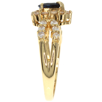 0.39ct Sapphire Diamond Ring K18 Yellow Gold  3g　Ladies