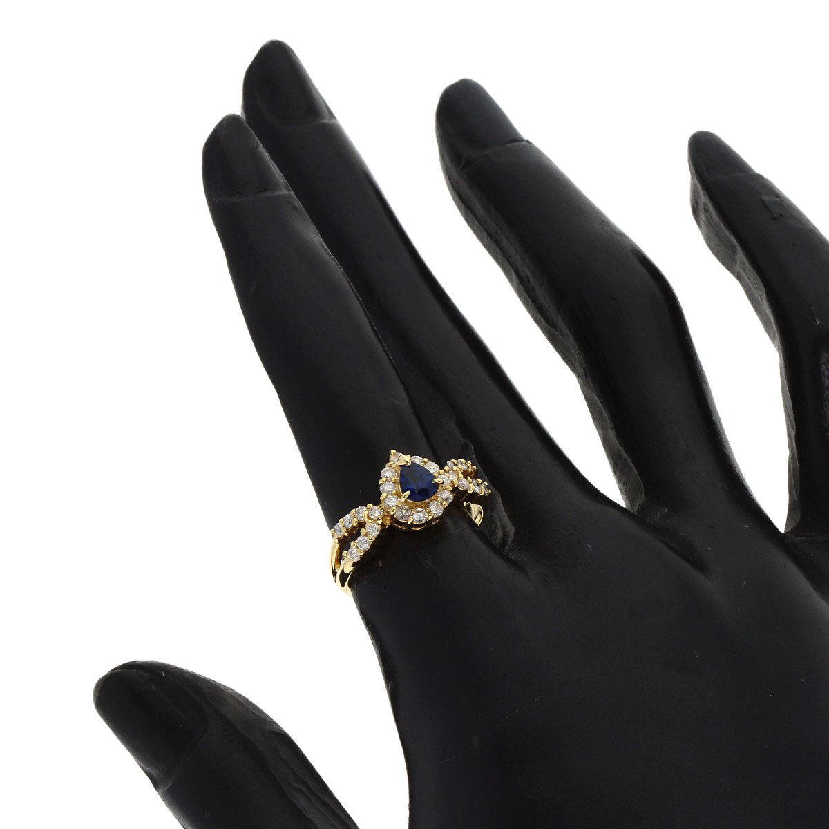 0.39ct Sapphire Diamond Ring K18 Yellow Gold  3g　Ladies