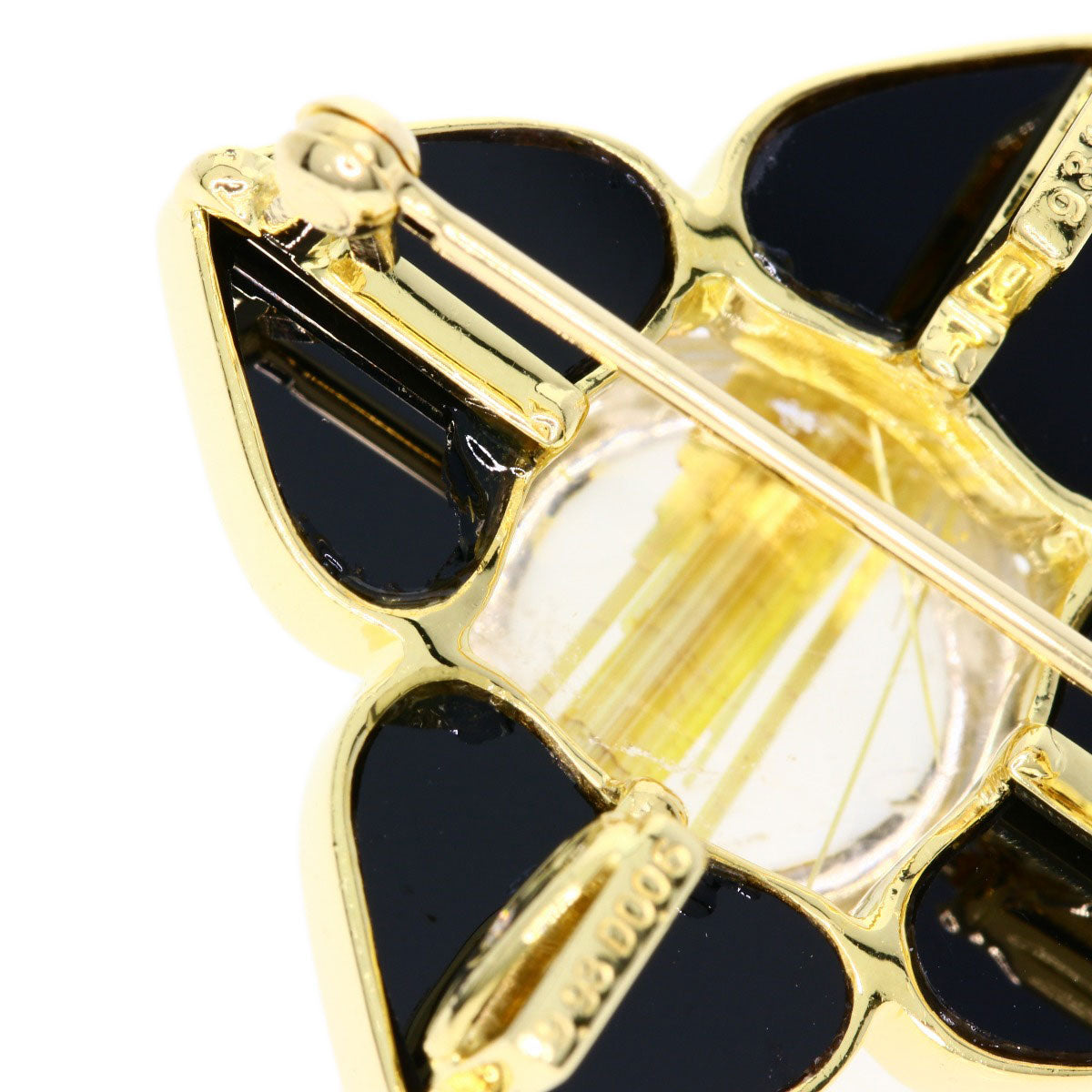 9.31ct Rutile Quartz Diamond Brooch K18 Yellow Gold  10.11g　Ladies